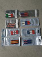 2x Chromen 3D metalen diverse landen vlag flag sticker auto, Auto diversen, Autostickers, Ophalen of Verzenden