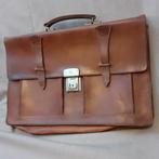 Retro, vintage leren schooltas, aktentas, tas,, Ophalen of Verzenden, Huis en Inrichting