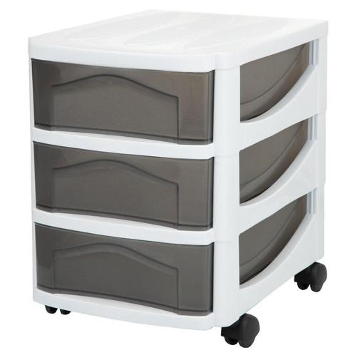 Bama Big Hobby Ladesysteem met 3 Laden 30x30x40 cm Wit/Grijs, Huis en Inrichting, Kasten | Ladekasten, Nieuw, Minder dan 100 cm