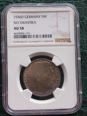 5 Reichsmark 1936 D UNC
