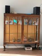 Ondiepe Queen Anne vitrinekast dressoir met ruitjes, Ophalen, 100 tot 150 cm, 100 tot 150 cm, Glas