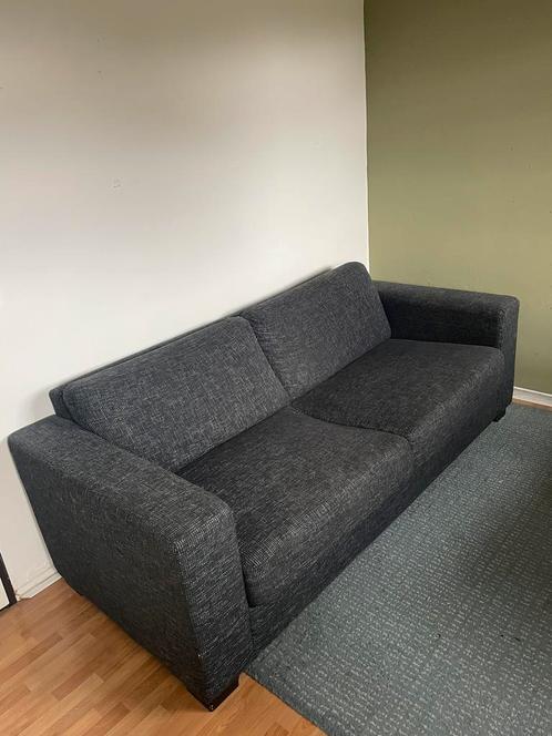 Bank 3-persoons grijs, Huis en Inrichting, Banken | Bankstellen, Gebruikt, Rechte bank, Driepersoons, 200 tot 250 cm, 75 tot 100 cm