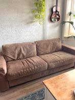 Bankstel bank bruin (ruw leer), Ophalen, Gebruikt, Rechte bank, 200 tot 250 cm