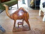 17x21x6 houten dromedaris met jong, Ophalen