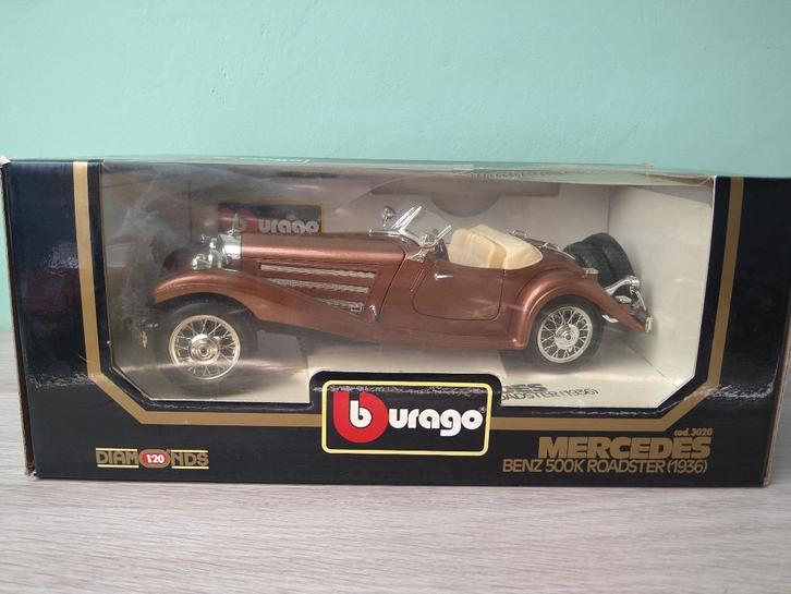 Mercedes Benz 500K Roadster 1936 OVP Bburago 1994 Sint, Hobby en Vrije tijd, Modelauto's | 1:18, Nieuw, Auto, Bburago, Ophalen of Verzenden