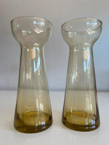 Vintage Set 2 RIMAC Baarn Bollen~Hyacinthglas Olijfgroen 60s beschikbaar voor biedingen
