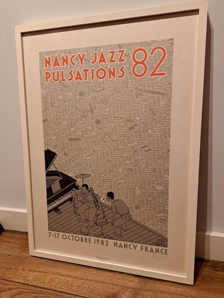 Gesigneerde poster in lijst van Jooste Swarte, Verzamelen, Posters, Zo goed als nieuw, Muziek, A1 t/m A3, Rechthoekig Staand, Met lijst