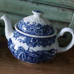 Mooie brocante Engelse theepot blauw wit van Royal Tudor, Ophalen of Verzenden