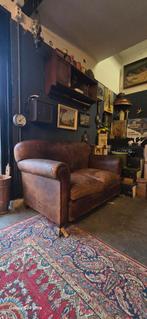 Chesterfield Schaapsleren Bankje met Leeuwenpoten, Huis en Inrichting, Ophalen, Gebruikt, Tweepersoons, 75 tot 100 cm