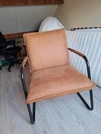 2 fauteuils (cognac en antraciet kleur) Moura, Huis en Inrichting, Fauteuils, Ophalen, Minder dan 75 cm, Zo goed als nieuw, Metaal
