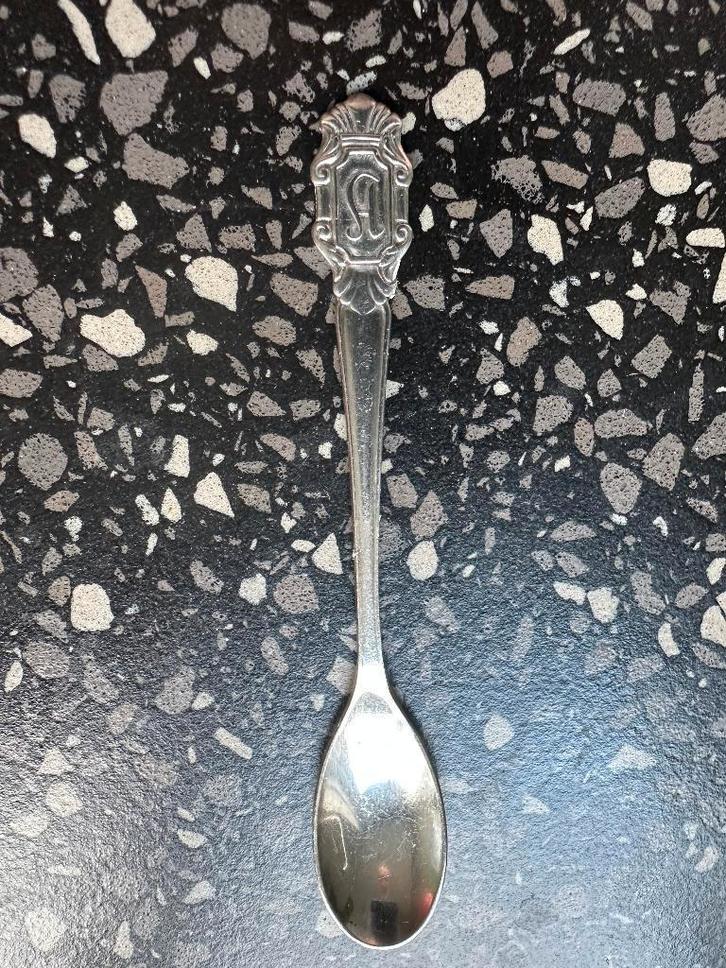 Verzilverd Letter A lepeltje. Theelepeltje. Lepel Gero 90., Antiek en Kunst, Antiek | Bestek, Ophalen of Verzenden