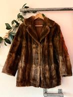 Vintage bontjas van nerts, korte jas, warme winterjas, Bruin, Maat 42/44 (L), Ophalen of Verzenden, Vintage