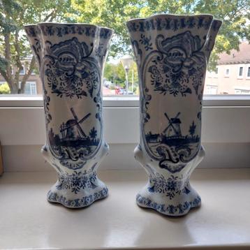 3 Delftsblauwe vazen beschikbaar voor biedingen