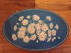 Mooi brocant blauw Blik met bloemetje margrietjes, Verzenden