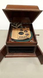 Oude grammofoonplaten speler. Met diverse grammofoonplaten, Antiek en Kunst, Ophalen of Verzenden