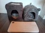 Twee kattenhuisjes en een vensterbankkussen (kan ook apart), Dieren en Toebehoren, Katten-accessoires, Ophalen, Zo goed als nieuw