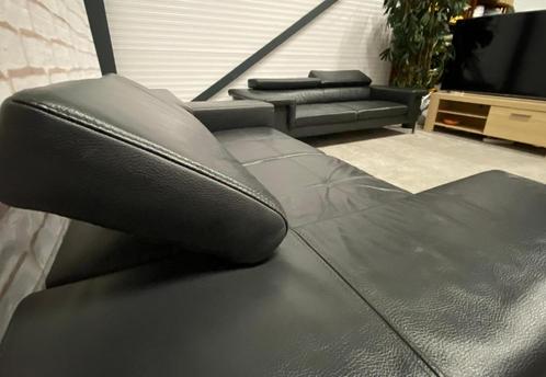 GRATIS LEVERING HEEL NL Antraciet Leer Bankstel 3+2,5 Zits, Huis en Inrichting, Banken | Bankstellen, Zo goed als nieuw, Rechte bank