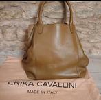 Erika Cavallini grote leren shopper prachtig design Italy, Ophalen of Verzenden, Gebruikt, Groen, Shopper