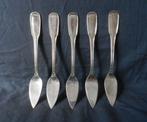 Vijf puntige verzilverde vismessen Gense Zweden mod. Attache, Antiek en Kunst, Antiek | Bestek, Ophalen of Verzenden