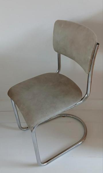 Vintage Gispen 1001 _ Originals Buisframe Stoel, (Elephant) beschikbaar voor biedingen