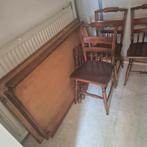 Antieke Eethoek met 4 Stoelen, Ophalen of Verzenden