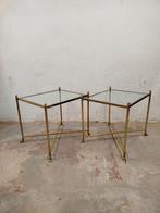 Set 2x vintage Hollywood Regency bijzettafel (Maison Jansen), Huis en Inrichting, 45 tot 60 cm, Hollywood Regency, Rechthoekig