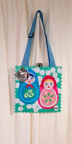 STAMPS🩷 kunststof schouder tas poppen motief  NIEUW!, Sieraden, Tassen en Uiterlijk, Tassen | Damestassen, Verzenden, Nieuw, Blauw