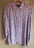 Ms mode blouse met roze & blauwe bloemen print / mt 54, Kleding | Dames, Grote Maten, Blouse of Tuniek, Ophalen of Verzenden, Zo goed als nieuw