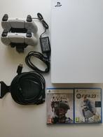 PlayStation 5 console met 2 controllers en spellen te koop., Spelcomputers en Games, Spelcomputers | Sony PlayStation 5, Ophalen of Verzenden