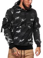 SALES! 1101 Zwarte camouflage cargo hoodie maat XL, Ophalen of Verzenden, Nieuw, Maat 56/58 (XL), Zwart
