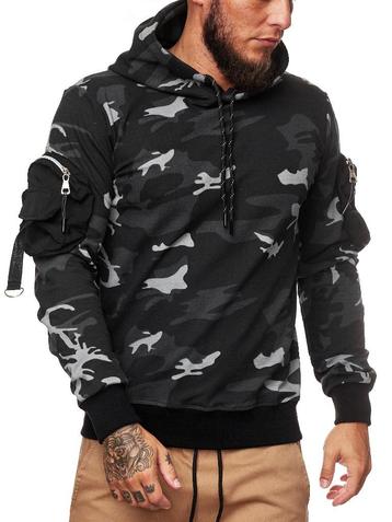   SALES! 1101 Zwarte camouflage cargo hoodie maat XL beschikbaar voor biedingen