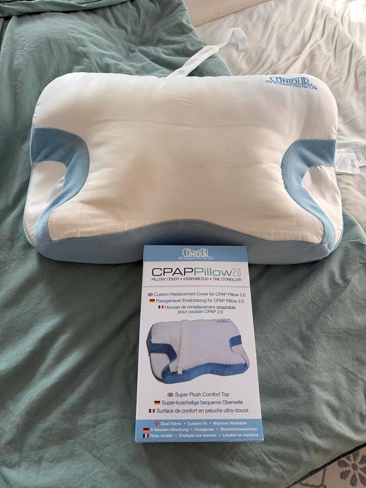 Contour CPAP Kussen + Extra Hoes, Huis en Inrichting, Woonaccessoires | Kussens, Zo goed als nieuw, Wit, Rechthoekig, Ophalen of Verzenden