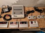 Super Nintendo met 2 controllers en 4 topspellen te koop, Ophalen of Verzenden, Zo goed als nieuw, Met 2 controllers, Met games