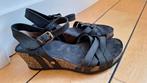 Zwart sandalen, leer, maat 39, Panama Jack, Zwart, Zo goed als nieuw, Panama Jack, Sandalen of Muiltjes