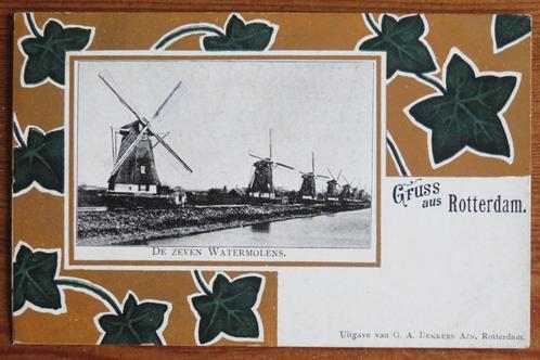 Antiek Rotterdam De Zeven Watermolens, Grüss aus Rotterdam, Verzamelen, Ansichtkaarten | Nederland, Zuid-Holland, Voor 1920, Verzenden
