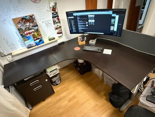 🔴 Opruiming! Hoekbureau bureau + stoel + ladeblok + extra, Huis en Inrichting, Bureaus, Zo goed als nieuw, Bureau, Ophalen