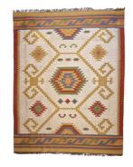 Grote Kelmin Flatweave 370x280 handgeweven wollen vloerkleed, Info@rugsandcarpets.nl, Perzisch tapijt kelim Flatweave wollen vloerkleed handgeknoopt