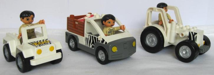 3 x Lego Duplo Zoo Tractor/ Vrachtwagen /Jeep 15 Cm P/st €5, Kinderen en Baby's, Speelgoed | Duplo en Lego, Zo goed als nieuw