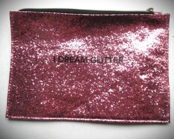 Glitter~I Dream Glitter etui~Tasje~Clutch~Roze Glitters~Make beschikbaar voor biedingen