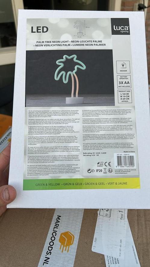 Luca Lighting Palmboom Neon Lamp - Nieuw, Huis en Inrichting, Lampen | Hanglampen, Nieuw, Minder dan 50 cm, Kunststof, Ophalen of Verzenden