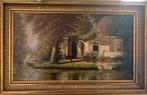 Olieverf schilderij  onbekende schilder  mooi landsschap, Ophalen of Verzenden