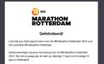 Startbewijs Marathon van Rotterdam, Sport en Fitness, Loopsport en Atletiek, Nieuw, Overige merken, Overige typen, Ophalen