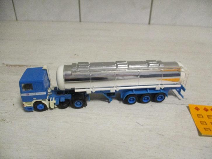 Herpa Bos met Bulk oplegger, Hobby en Vrije tijd, Modelauto's | 1:87, Zo goed als nieuw, Bus of Vrachtwagen, Herpa, Ophalen