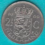 Nederland 2½ gulden (rijksdaalder) 1969 visje in munthouder, Postzegels en Munten, Munten | Nederland, Ophalen of Verzenden, Koningin Juliana