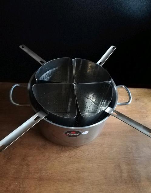 Pujadas pasta kookpan 4 vaks RVS horeca, Huis en Inrichting, Keuken | Potten en Pannen, Kookpan of Snelkookpan, Rvs, Ophalen of Verzenden