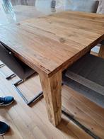 Houten Eettafel met Stoelen, Huis en Inrichting, Tafels | Eettafels, Gebruikt, 200 cm of meer, Vijf personen of meer, Rechthoekig