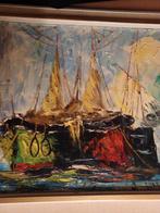 Schilderij: Boten op zee, Ophalen of Verzenden