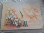 Schilderij anjers Canvas Luo van de Bos Stilleven, 50 tot 75 cm, Nieuw, Ophalen of Verzenden, Print