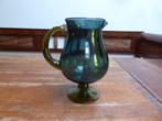 Vintage glazen kan in groen en blauw, Ophalen of Verzenden
