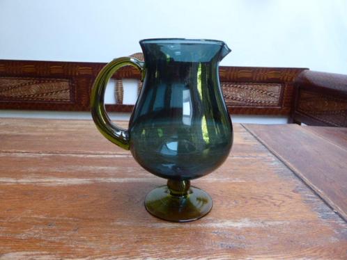 Vintage glazen kan in groen en blauw, Antiek en Kunst, Antiek | Glas en Kristal, Ophalen of Verzenden